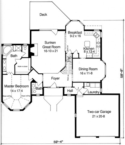 HPP 24154 house plan FIRST FLOOR PLAN-1