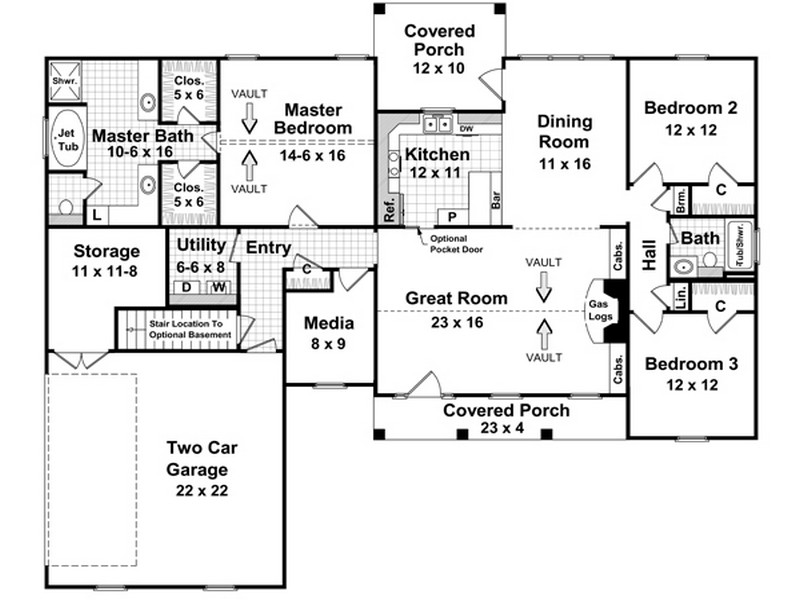 HPP-24349 house plan main floor